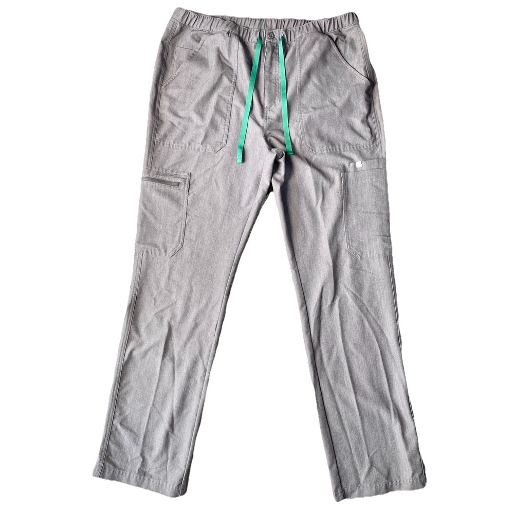 Figs Scrubs Women's Pants Cairo Grey Technical Size Large Drawstring Pockets